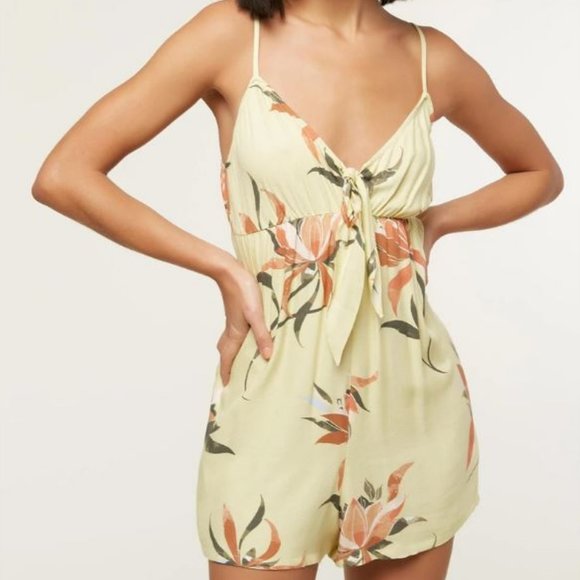 O'Neill Pants - O'Neill Cream Floral Tatum Romper NWOT